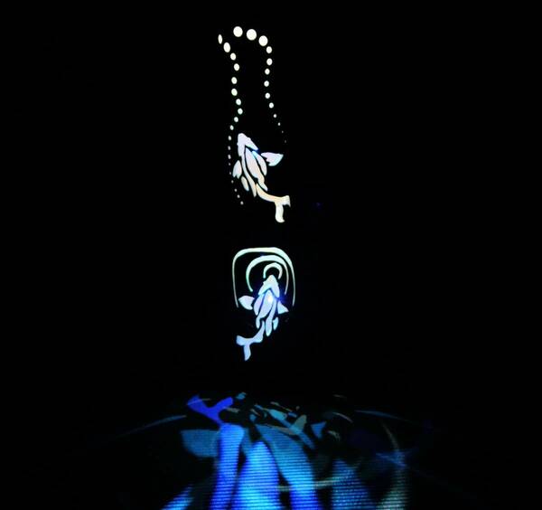竹ランプ　～～揺らぎの池～～ 彩シリーズ　幻想の灯り