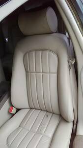 # Jaguar XJ8 front seat left used X308 AGD part removing equipped seat belt buckle catch head rest power seat motor #
