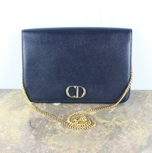 Christian Dior LOGO LEATHER CHAIN SHOULDER BAG MADE IN FRANCE/ Christian Dior Logo кожа цепь сумка на плечо 