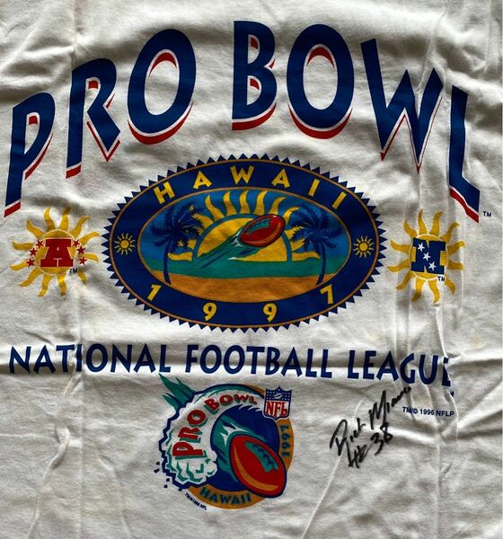 未使用 1997 PRO BOWL Ｔ シャツ プロボウル Rich Miano リッチ・ミアーノ サイン入りＴシャツ