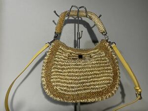  ultimate beautiful goods new goods unused Anteprima wire bag crystal fioko Gold color ribbon 