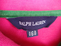  RALPH LAUREN ラルフローレン　ポロシャツ　長袖　ストレッチ　ピンク　背番号　１６０_画像4