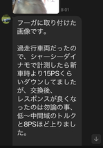 他車装着のお客様からのテスト報告例です