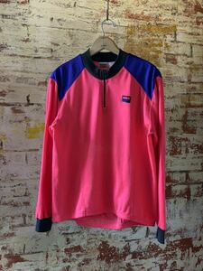 90s NIKE CYCLING SHIRT HALFZIP ナイキ サイクリングシャツ ハーフジップ 長袖Tシャツ 90年代 銀タグ ネオンカラー アメカジ 80s 送料無料