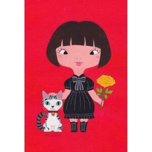 【絵本画家の似顔絵 オーダー】「小鳥ブレーメン(ポップ版)A3」小鳥/鳥/イラスト/絵/絵画/北欧