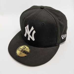 NEW ERA ニューエラ ニューヨークヤンキース Yankees 刺繍ウールキャップ　帽子　ブラック　ウール100　7 1/4　57.7cm