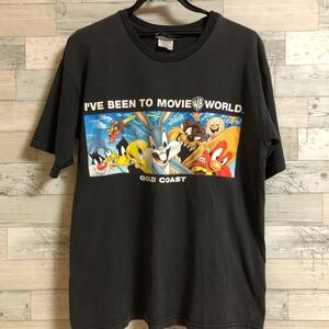 AU製 Warner Bros MOVIE WORLD 2000 LOONEY TUNES ルーニーテューンズ GOLD COAST ゴールドコースト プリント 半袖Tシャツ