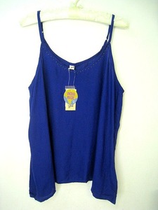  unused tea i is neaminayulyuru wonderful . origin beads camisole tank top no sleeve blue blue easy largish M~LL free 