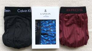 Calvin Klein＆LANVIN en Bleu＆BROS ボクサーパンツ Ｍサイズ 3枚セット 日本製 ☆送料無料
