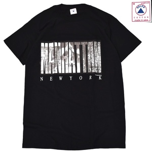 [M] DEADSTOCK 90s DELTA Manhattan プリント Tシャツ USA製 JAY GRAPHICS 黒 未使用 デルタ マンハッタン 都市 ビンテージ vintage