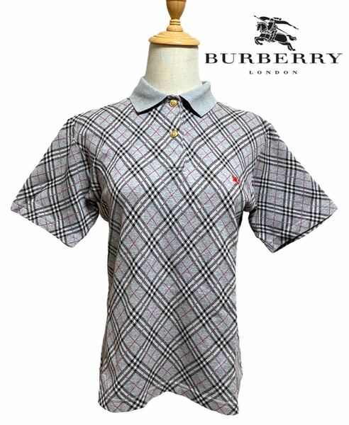 【ブランドロゴ金釦】BURBERRY LONDON バーバリーロンドン ノバチェック ポロシャツ