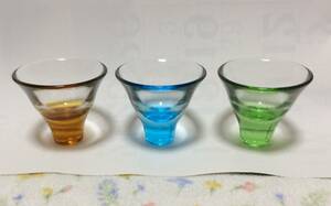 * cold sake glass color difference 3 piece set 