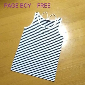 PAGE BOY♪タンクトップ キャミソール ボーダー ビジュー マリン