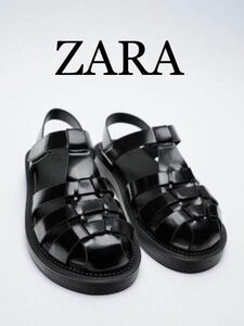 ZARA フラットケージサンダル　37