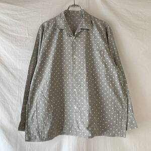 COMME des GARCONS HOMME コムデギャルソン オム 開襟 長袖シャツ ドット柄 グレー AD1995 オールド コットン XL ヴィンテージ 田中オム