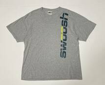 90s 90年代 ナイキ NIKE M スウォッシュ ロゴ プリント tシャツ TEE グレー 灰 半袖 ビックスウッシュ スウッシュ ビックスオッシュ_画像1