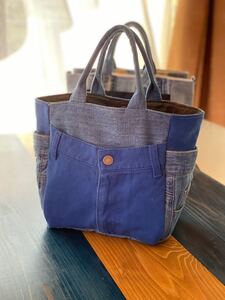 トートバッグ ハンドメイド デニムリメイク デニムバッグ 一点物