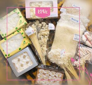 特価!( ホワイト花材set!) プリザーブド花材 ハーバリウム・ドライフラワー花材 ( 未使用 )