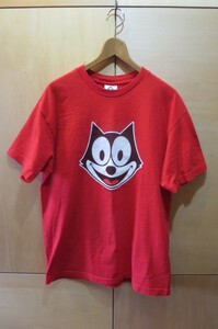 古着 FELIX フェリックス Tシャツ 猫 赤 メンズ L USA