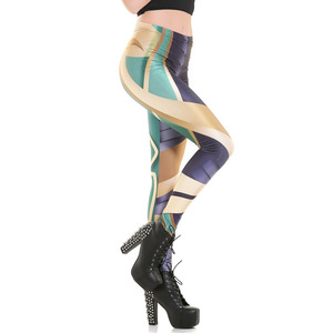 [ beautiful legs leggings *771] cyborg series green * Gold * black pattern * free size (M~LL)