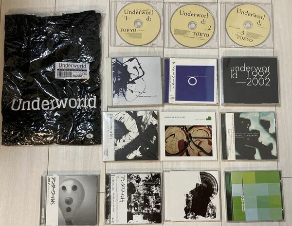 送料無料【ほぼ日本盤★激レア盤含CD&新品TシャツXL】11タイトルアンダーワールド UNDERWORLD 関連セットテクノサブスク＆DL未配信あり