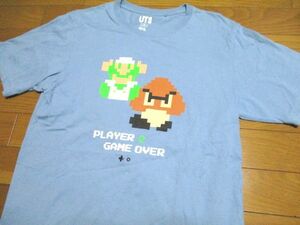 ルイージ　クリボー　Tシャツ　Mサイズ　任天堂　ファミコン　ドット絵　マリオ