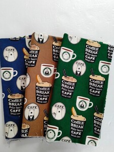 コットンこばやし シロクマカフェ柄3色セット