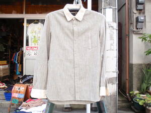 美品！日本製　RICO（リコ）　ストライプ柄のデザイン長袖シャツ　サイズS