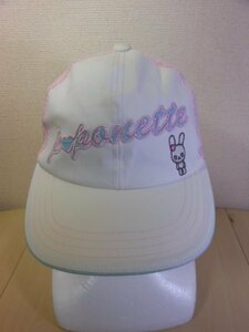 # Pom Ponette # pretty cap white * pink F free size 