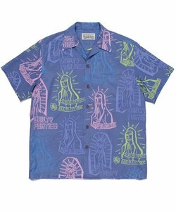 wackomaria HAWAIIAN SHIRT ワコマリア シャツ　アロハ　レオパード バスキア 　ハワイアンシャツ マリア　56 TIMLIHI　D-BLUE M