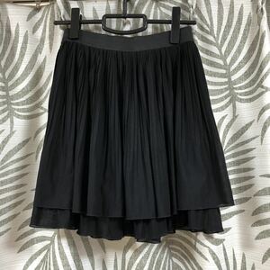  super-discount price! beautiful goods!NATURAL BEAUTY BASIC flair skirt pleated skirt black knees height 