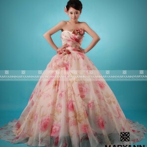 【ウエディングドレス】 カラードレス ステージ衣装 演奏会 ウェディングドレス 編み上げ ロングドレス　ドレス