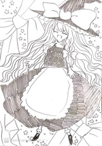 16枚）東方project 同人 手描き イラスト スケッチブックA4 モノクロラフ画セット +簡易リクエスト アリス・マーガトロイド 霧雨 魔理沙 他_画像7