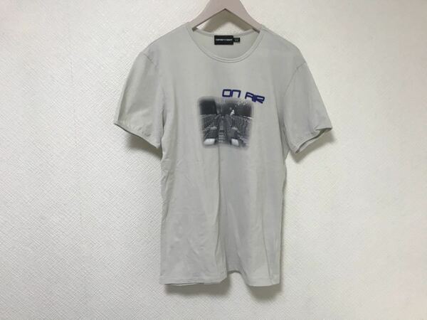 美品本物エンポリオアルマーニEMPORIOARMANIコットン半袖TシャツライトグレーXXLメンズ旅行トラベルトルコ製