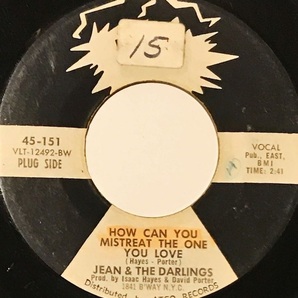 [試聴]US盤プロモFUNK45s Jean & The Darlings // How Can You Mistreat The One You Love [EP]45151R&Bファンクsoulソウル グルーヴ 7の画像1