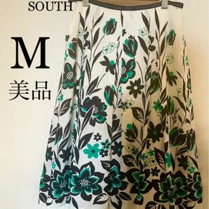 ★美品★SOUTH to SOUTH花柄スカート【M】ふんわりの品あるスカート