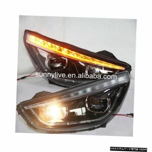 輸入カーパーツ HYUNDAIツーソンIX35 LEDヘッドライトブラックハウジング2010-2012 TLZ For HYUN