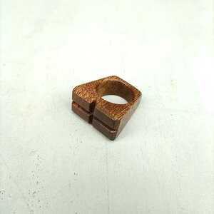 Art hand Auction [Handmade] New/Natural/Wooden/Dark Chocolate/Uncolored/Ring/Wood Ring/Mahogany/Peach Blossom Heart Wood/Size 11/Size 11.5/L04096551/, Handmade, Accessories (for women), others