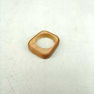 Art hand Auction [Handmade] New/Natural/Wooden/Bread/Uncolored/Ring/Wood Ring/Cherry x Maple/Sakura Wood/Maple/Autumn Leaves/Size 18/L04096551/, Handmade, Accessories (for women), others