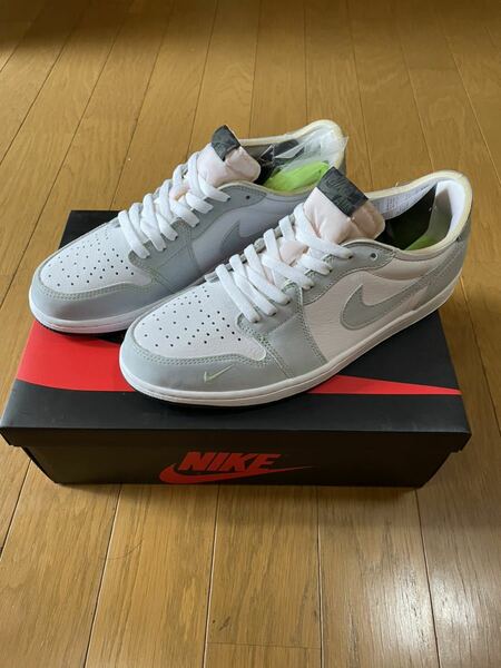 28.5 NIKE AIR JORDAN 1 LOW OG GREEN カスタム シルバー。