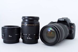 Canon Kiss x10 Стандарт и телеобъектив и однопочечный набор объектива Canon EF28-80㎜ IV Canon EF 75-300 мм F4-5.6 IIII USM Canon EF 50 мм1: 1,8 II ☆ 250 ☆ 250 ☆