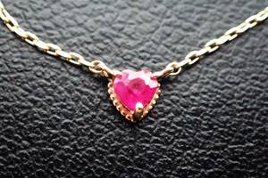 jupita-jupiter K10YG color stone red Heart necklace /K07103-2