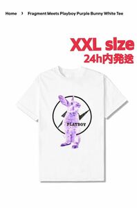 Fragment Meets Playboy Purple Bunny White Tee XXLサイズ 藤原ヒロシ FRGMT フラグメント プレイボーイ バニー Tシャツ ホワイト 2XL