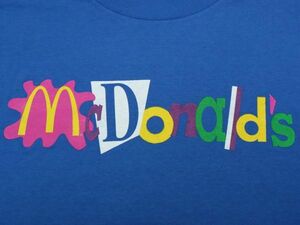 良品! USA製 90s ビンテージ マクドナルド McDonald's 半袖 Tシャツ メンズ US- L サイズ シングルステッチ / ポップ アート