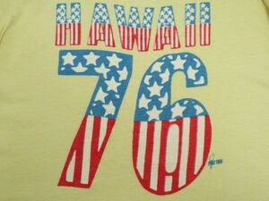 レア! ”HAWAII 76” 1976年 70's ビンテージ POLY TEES 染み込み プリント 半袖 Tシャツ シングルステッチ // 星条旗 アート