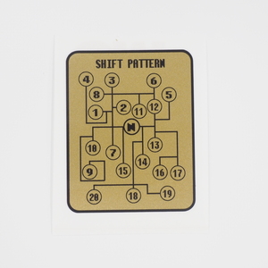 意味不明？ 20速 シフトパターン ステッカー トラック アメリカ 大型 おもしろ 4×5cm 金 黒フチ 1枚 ピクセル