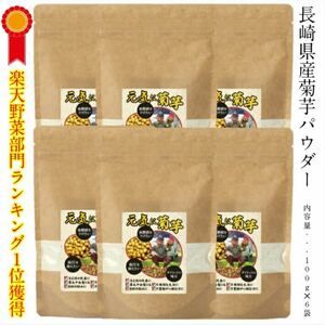 菊芋パウダー 600g 100g×6袋 キクイモパウダー 菊芋粉末 長崎県産