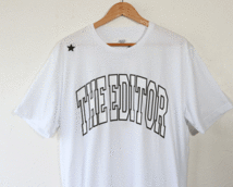 新品★最大値下げ　THE EDITOR ロゴTシャツ　 ホワイト　白　made in italy 綿100％　サイズXXL_画像2