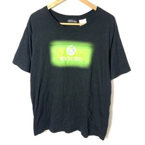 ■2009年製 XBOX 360 エックスボックス ロゴプリント 半袖Tシャツ 古着 アメカジ 企業物 ゲーム ブラック サイズXL■