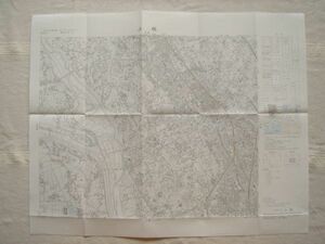 【地図】 上尾 1：25,000 昭和61年発行/ 埼玉 伊奈線 高崎線 川越線 荒川 入間川 ホンダエアポート 平方領領家 大宮駐屯地 国土地理院